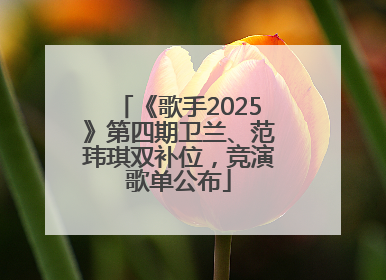 《歌手2025》第四期卫兰、范玮琪双补位，竞演歌单公布