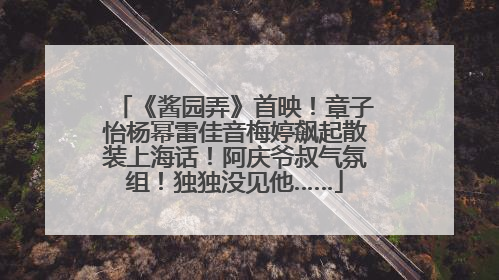 《酱园弄》首映！章子怡杨幂雷佳音梅婷飙起散装上海话！阿庆爷叔气氛组！独独没见他……