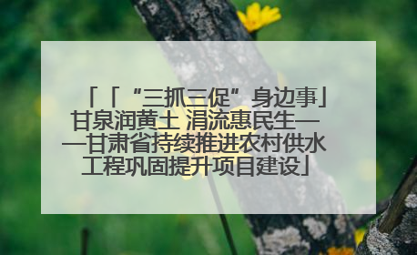 「“三抓三促”身边事」甘泉润黄土 涓流惠民生——甘肃省持续推进农村供水工程巩固提升项目建设
