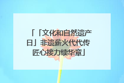 「文化和自然遗产日」非遗薪火代代传 匠心接力续华章