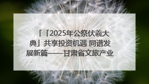 「2025年公祭伏羲大典」共享投资机遇 同谱发展新篇——甘肃省文旅产业链招商引资推介会侧记
