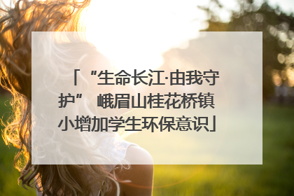 “生命长江·由我守护” 峨眉山桂花桥镇小增加学生环保意识