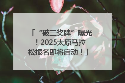 “破三奖牌”曝光！2025太原马拉松报名即将启动！