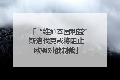 “维护本国利益” 斯洛伐克或将阻止欧盟对俄制裁