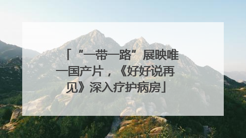 “一带一路”展映唯一国产片，《好好说再见》深入疗护病房