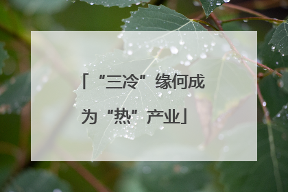 “三冷”缘何成为“热”产业