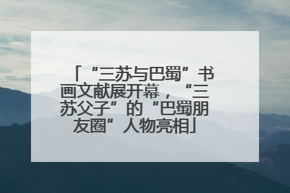 “三苏与巴蜀”书画文献展开幕，“三苏父子”的“巴蜀朋友圈”人物亮相