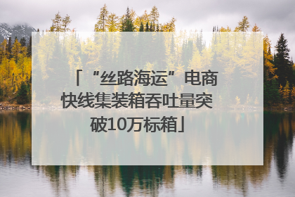 “丝路海运”电商快线集装箱吞吐量突破10万标箱