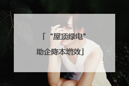 “屋顶绿电”助企降本增效