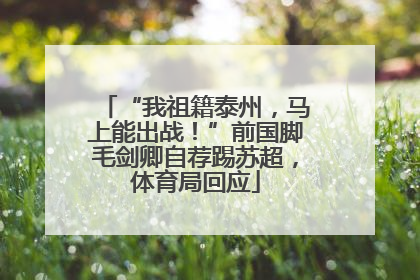 “我祖籍泰州，马上能出战！”前国脚毛剑卿自荐踢苏超，体育局回应
