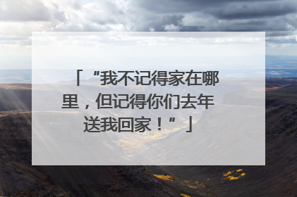 “我不记得家在哪里，但记得你们去年送我回家！”