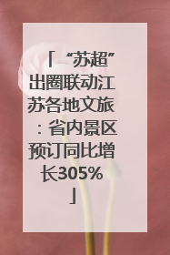 “苏超”出圈联动江苏各地文旅：省内景区预订同比增长305%