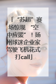 “苏超”赛场惊现 “空中应援”！扬州球迷企业家驾驶飞机花式打call