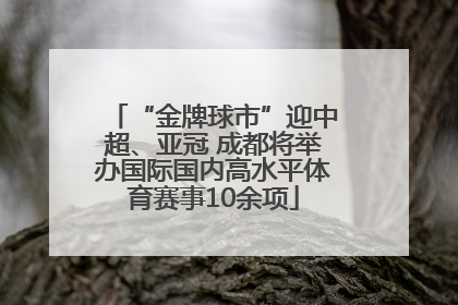 “金牌球市”迎中超、亚冠 成都将举办国际国内高水平体育赛事10余项