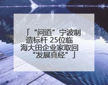“问道”宁波制造标杆 25位临海大田企业家取回“发展真经”
