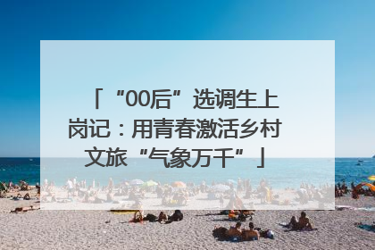 “00后”选调生上岗记：用青春激活乡村文旅“气象万千”