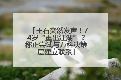 王石突然发声！74岁“重出江湖”？称正尝试与万科决策层建立联系