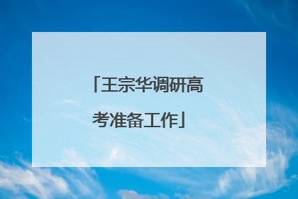 王宗华调研高考准备工作