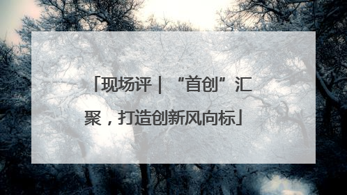 现场评｜“首创”汇聚，打造创新风向标