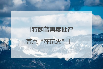特朗普再度批评普京“在玩火”