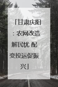 甘肃庆阳：农网改造解民忧 配变投运促振兴