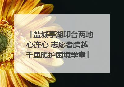 盐城亭湖印台两地心连心 志愿者跨越千里暖护困境学童