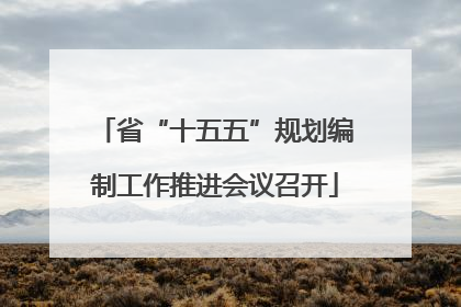省“十五五”规划编制工作推进会议召开