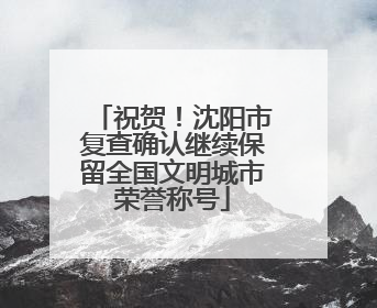祝贺！沈阳市复查确认继续保留全国文明城市荣誉称号