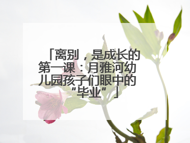 离别，是成长的第一课：月雅河幼儿园孩子们眼中的“毕业”
