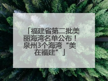 福建省第二批美丽海湾名单公布！泉州3个海湾“美在福建”