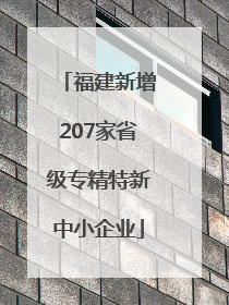 福建新增207家省级专精特新中小企业