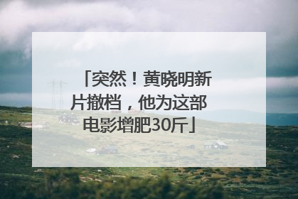 突然！黄晓明新片撤档，他为这部电影增肥30斤