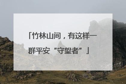 竹林山间，有这样一群平安“守望者”