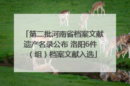 第二批河南省档案文献遗产名录公布 洛阳6件（组）档案文献入选