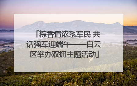 粽香情浓系军民 共话强军迎端午——白云区举办双拥主题活动
