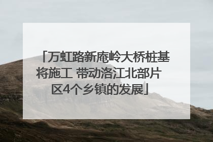 万虹路新庵岭大桥桩基将施工 带动洛江北部片区4个乡镇的发展