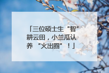 三位硕士生“智” 耕云田，小兰瓜认养 “火出圈”！