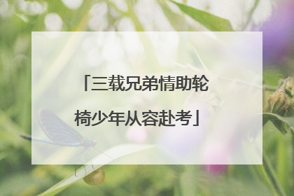 三载兄弟情助轮椅少年从容赴考