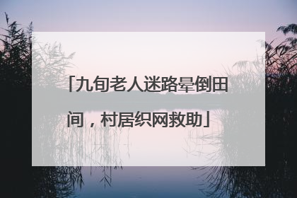 九旬老人迷路晕倒田间，村居织网救助