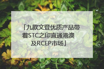 九款文登优质产品带着STC之印直通港澳及RCEP市场