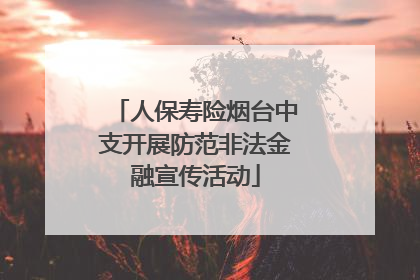 人保寿险烟台中支开展防范非法金融宣传活动