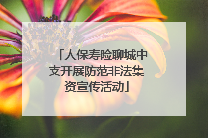 人保寿险聊城中支开展防范非法集资宣传活动