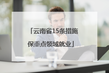 云南省15条措施保重点领域就业