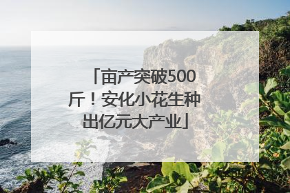亩产突破500斤！安化小花生种出亿元大产业