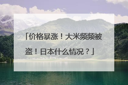 价格暴涨！大米频频被盗！日本什么情况？