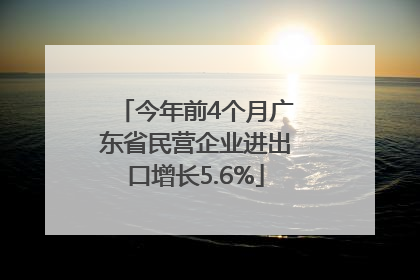 今年前4个月广东省民营企业进出口增长5.6%