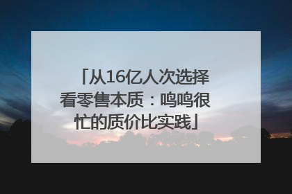 从16亿人次选择看零售本质：鸣鸣很忙的质价比实践