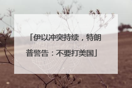 伊以冲突持续，特朗普警告：不要打美国