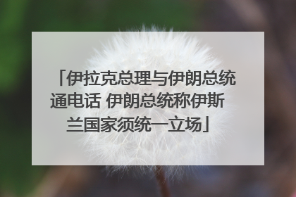 伊拉克总理与伊朗总统通电话 伊朗总统称伊斯兰国家须统一立场
