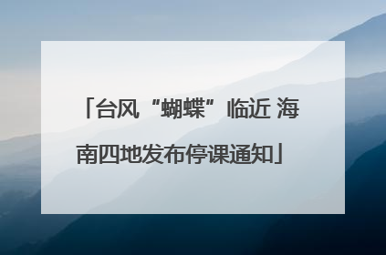 台风“蝴蝶”临近 海南四地发布停课通知